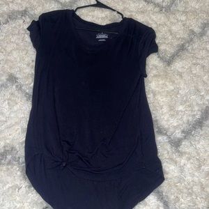 Black front tie shirt